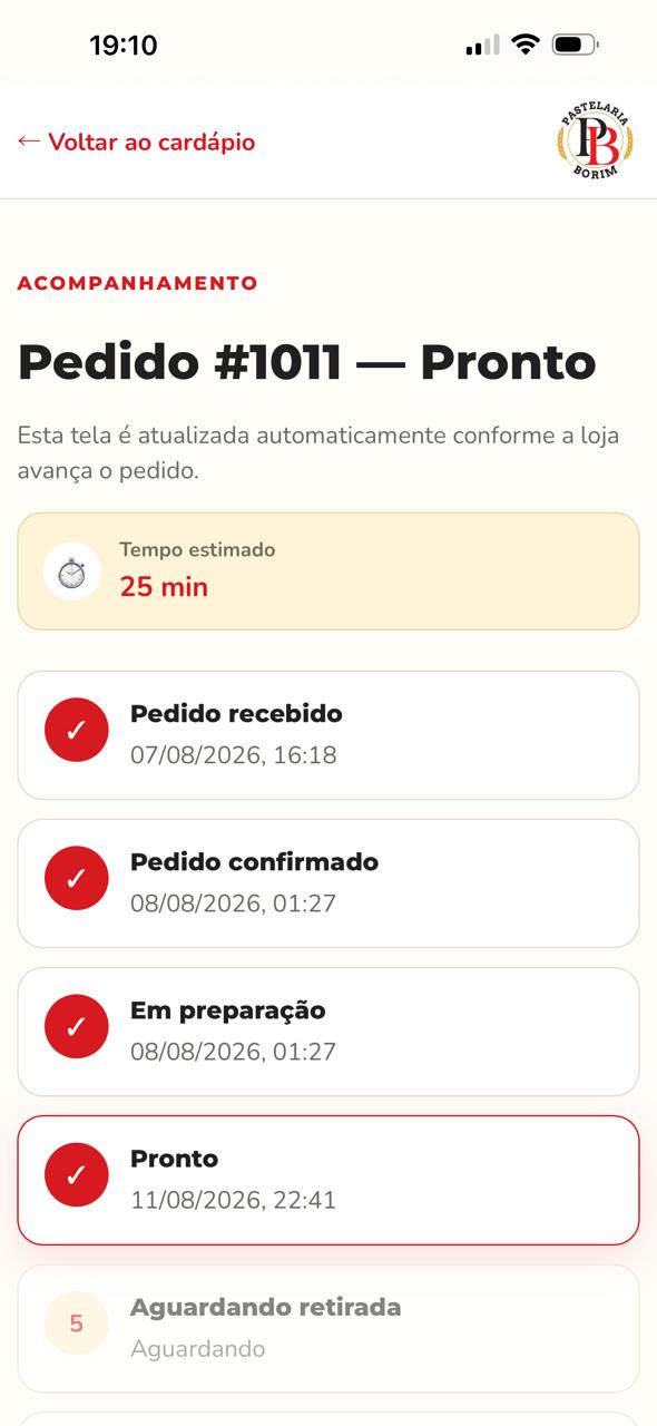 Acompanhamento de pedido CardPed no celular